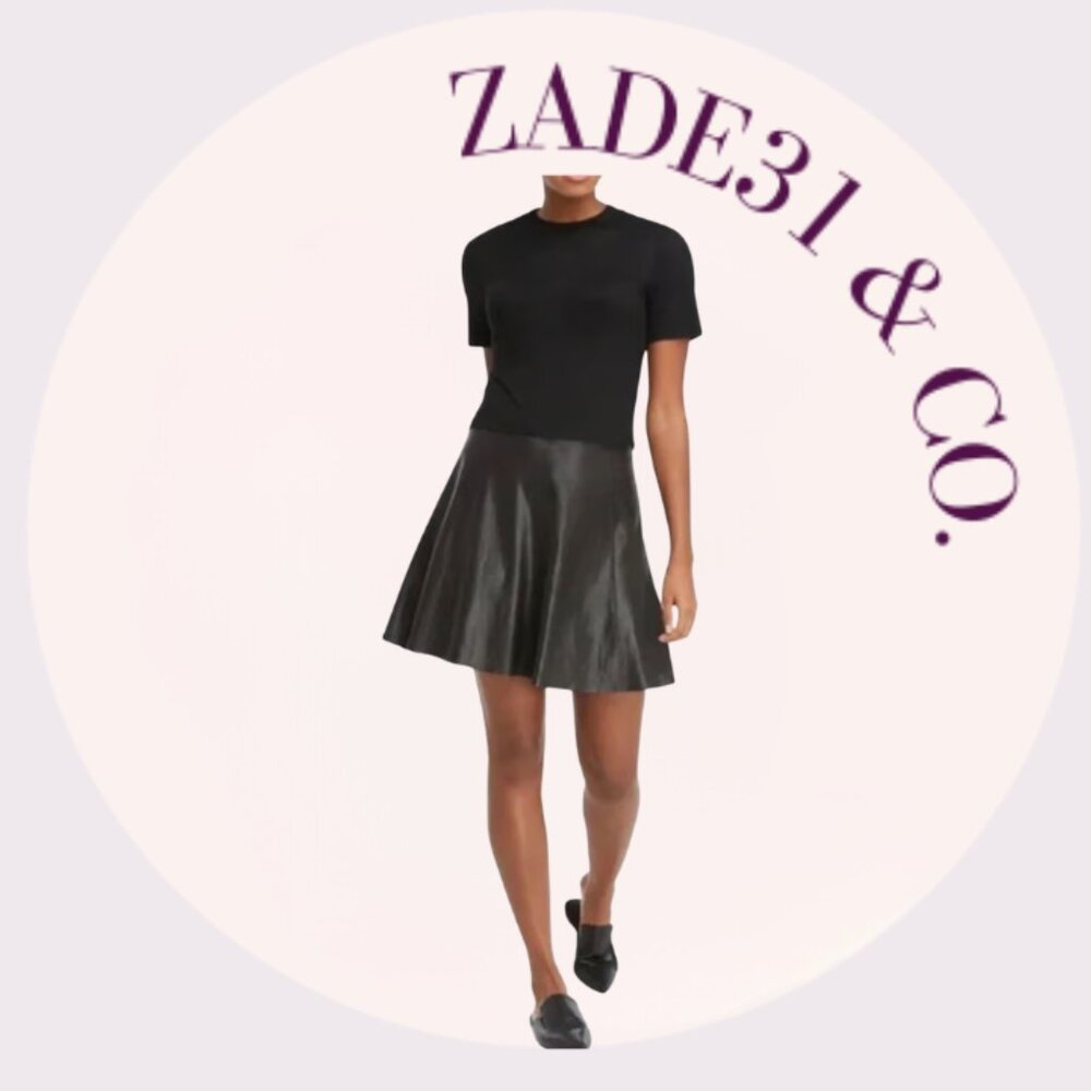 NWT SPANX Faux Leather Flouncy Skirt Size 2X
